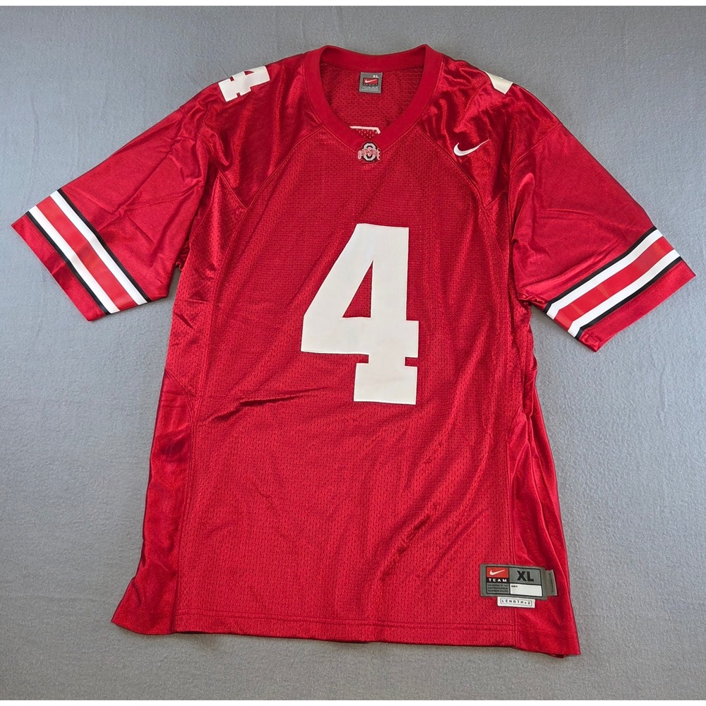 Vintage Y2K Nike Ohio State Buckeyes #4 Football Jersey Mens XL Red Mesh 90s